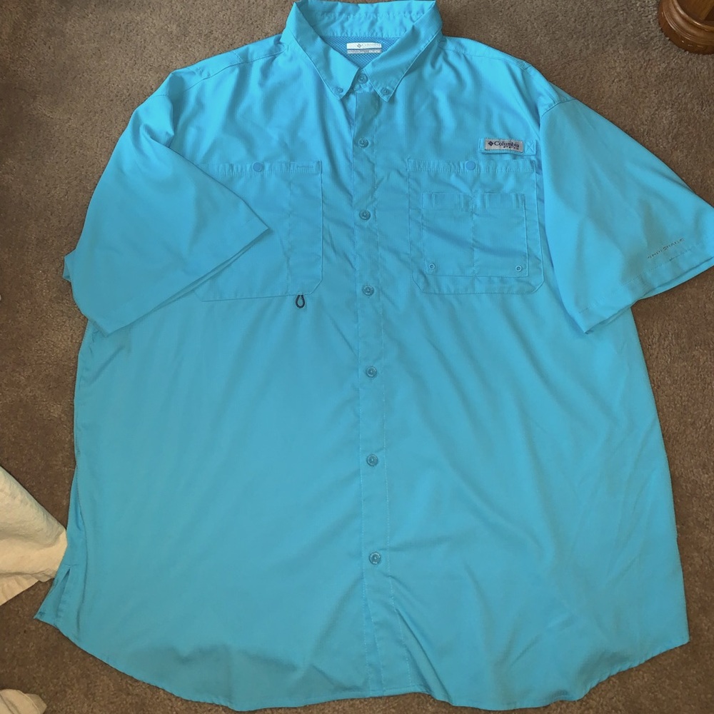 Columbia shirt light aqua blue, size 2xl